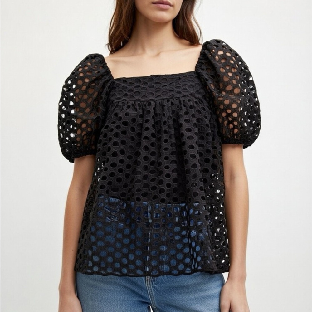 Kimchi Blue Urban Outfitters UO Black/Navy baby doll Tunic Size M D31